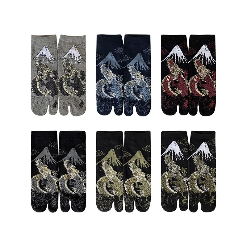 Для мужчин японский tabi два пальца ботильоны носки-башмачки и ветер мультфильм