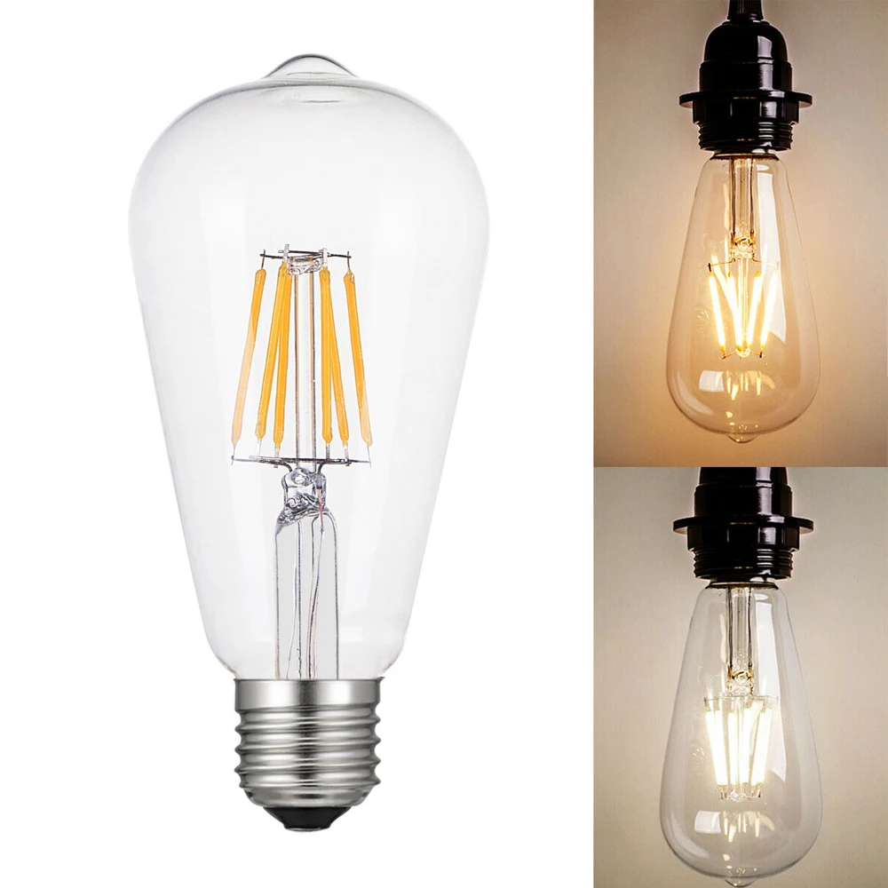 Светодиодный свет нить накаливания светодиодные лампы 220v 2w 4w 6w 8w E27 E14