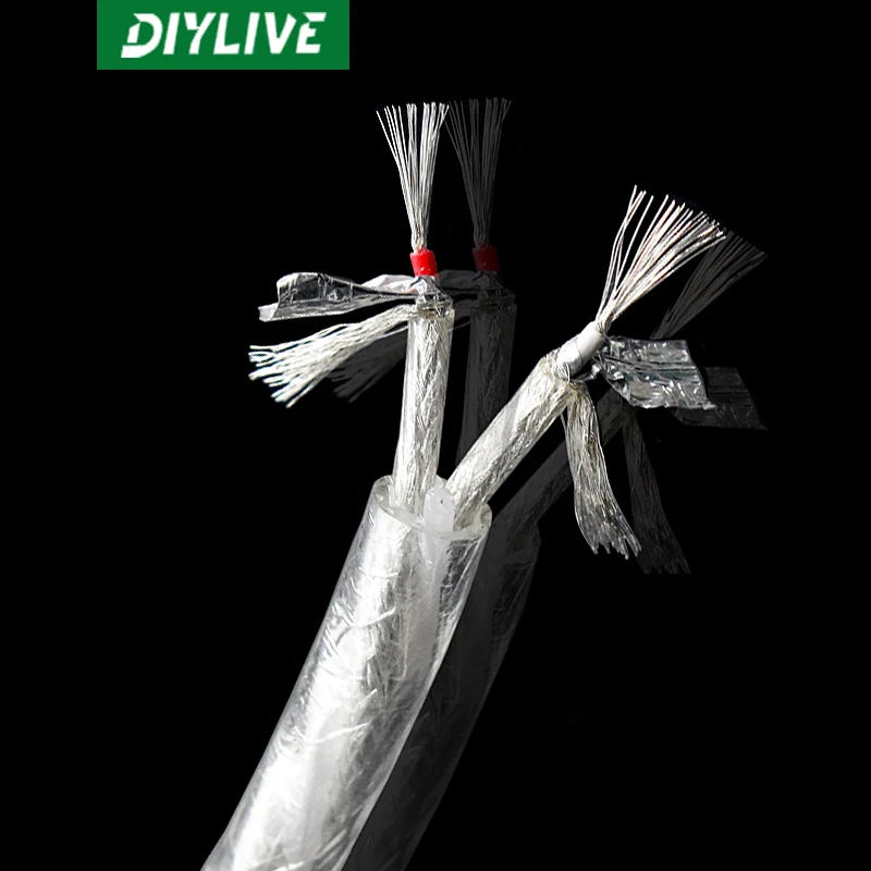 DIYLIVE The Leadton/Liton 2-core silver-plated encrypted dual shielded audio signal cable makes a 3.5-rpm dual RCA one in two