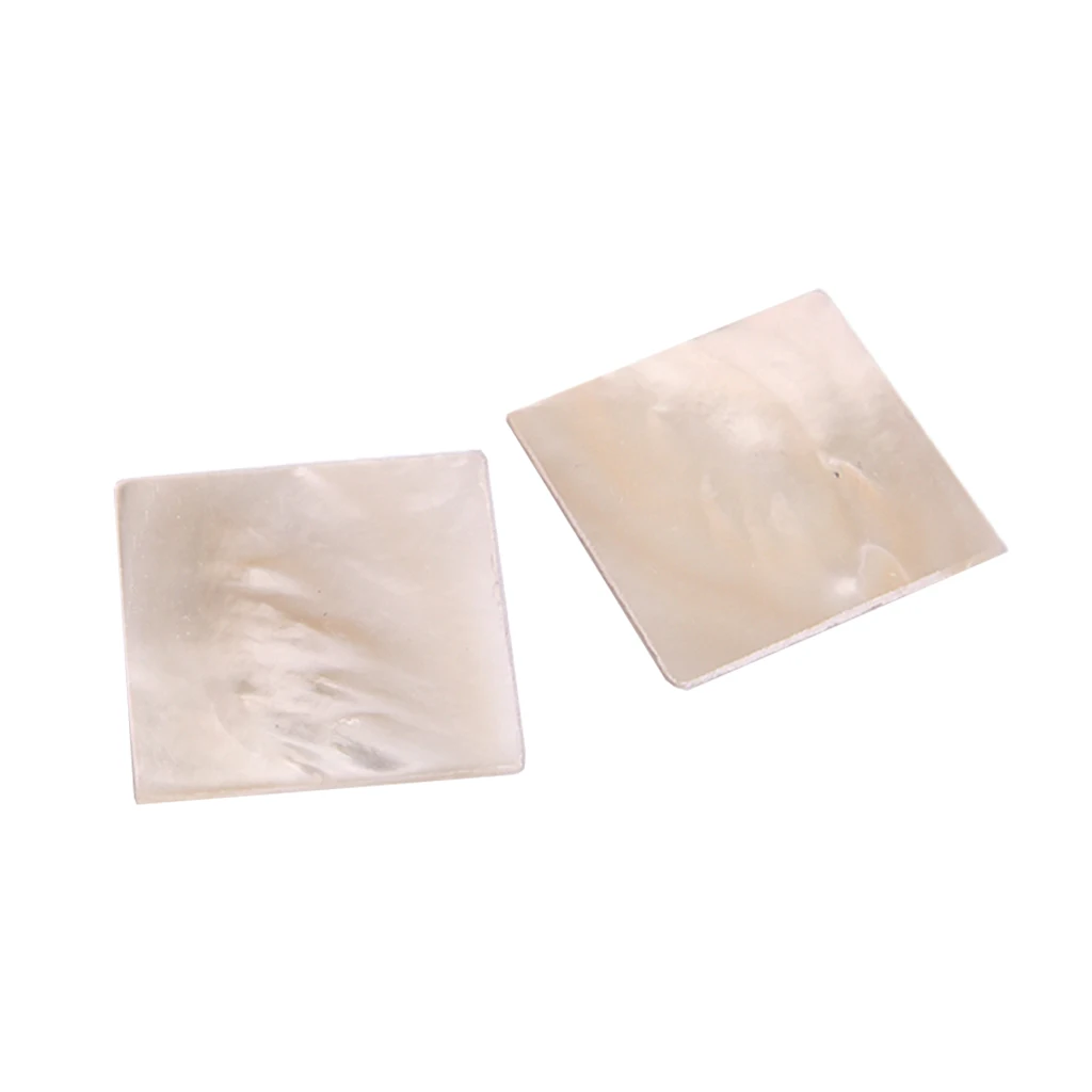 

2 Pcs Natural Decorate Inlay Material Square White Shell Blanks Sheet