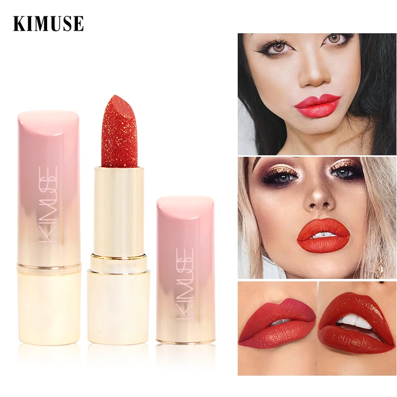 Красная губная помада KIMUSE 3 цвета матовая мягкая блестящая водостойкая стойкий