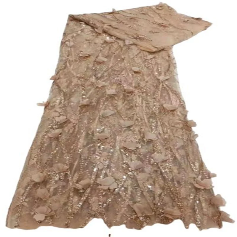 

Африканская кружевная ткань с блестками, 3D Цветочная вышивка, французское Тюлевое Сетчатое кружево 2021, сетка ручной работы для свадьбы