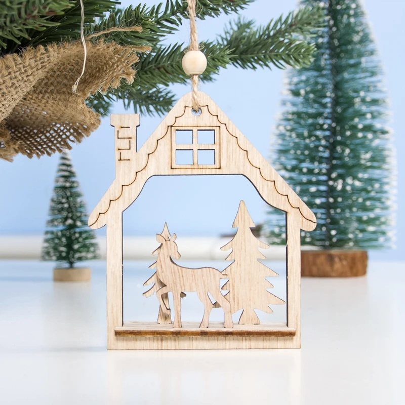 Christmas A 1 шт., деревянные украшения для рождественской елки, подвески в виде лося и автомобиля, Новогодние рождественские украшения для дома, вечерние, новогодние - Цвет: Christmas A