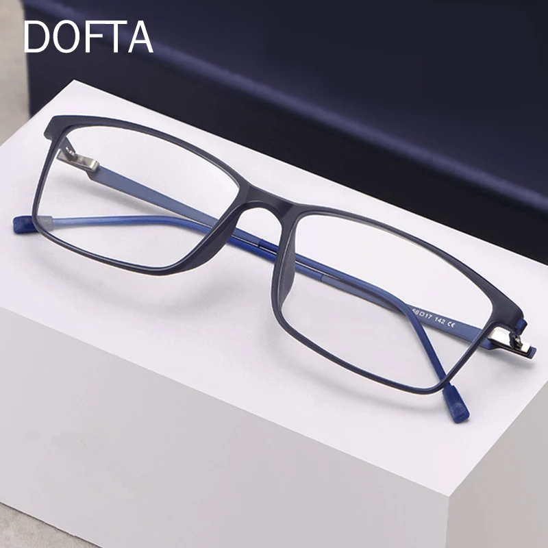 

DOFTA Men Optical Glasses Frame Ultralight TR + Alloy Half Frame Myopia Prescription Eyeglasses Male Eyewear