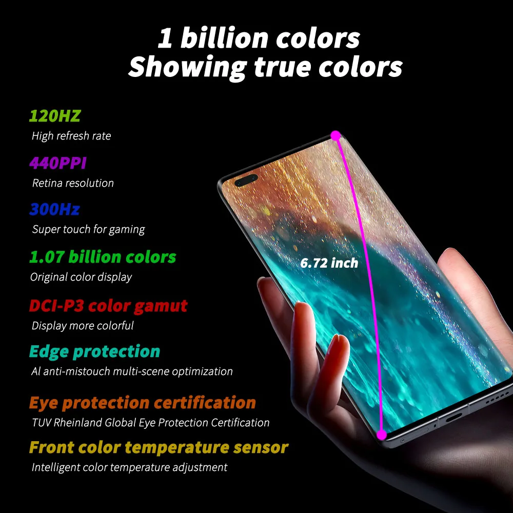 honor v40 5g mobile phone 6 72 inch oled 120hz screen dimensity 1000 octa core in screen 66w supercharge gpu turbo x nfc phone free global shipping