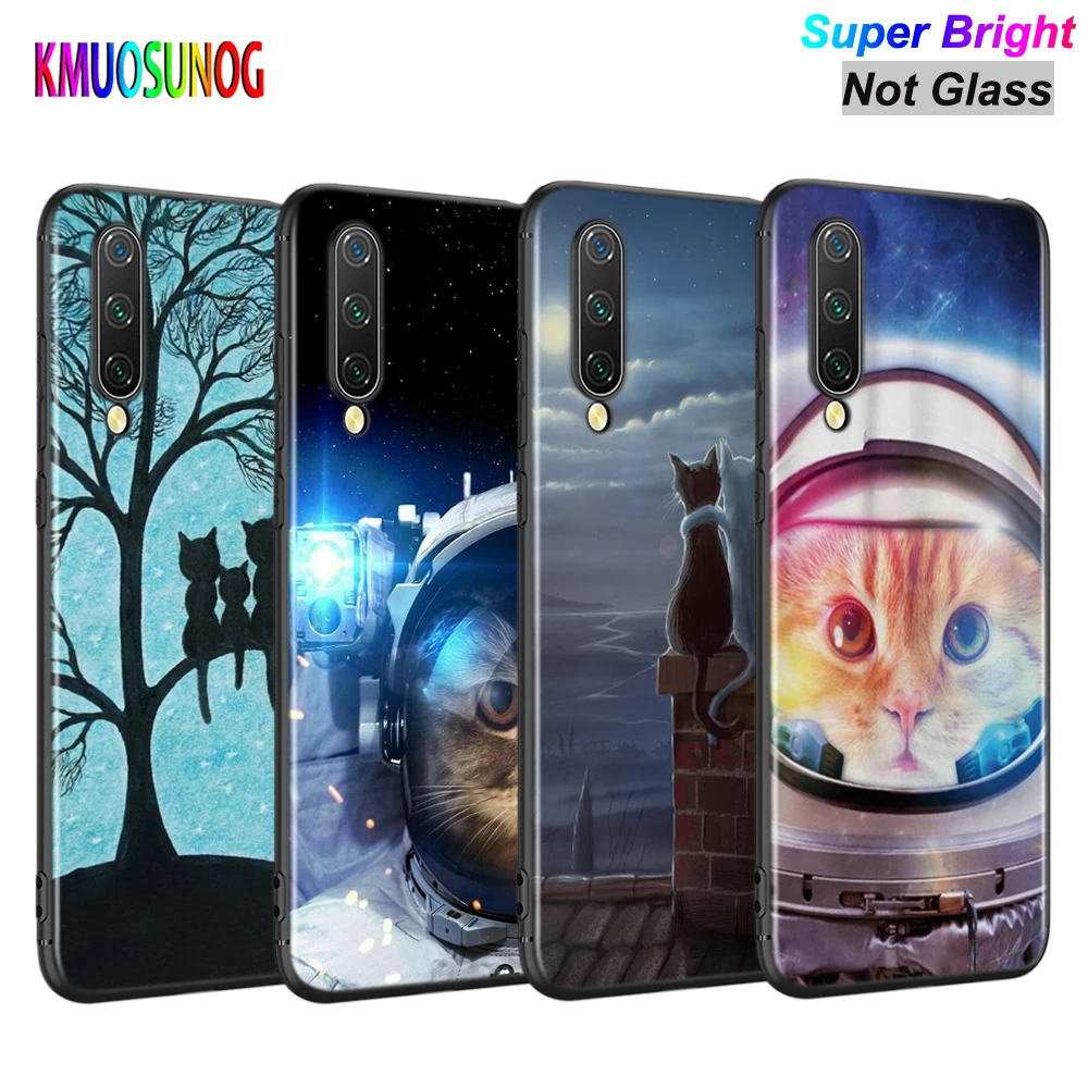 

Space Moon Cute Cats Silicone Cover For Xiaomi Mi Note 10 Ultra 9T 9 SE A3 8 A2 Lite Poco X3 NFC M2 Pocophone F1 Pro Phone Case