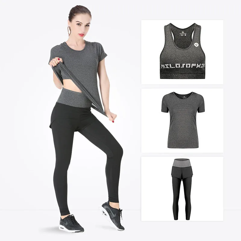 

High Quality Women Jogging Suits Quick-working Yoga Suit Cycling Running Fitness Suit Three-piece Suit Women Jogging Sets