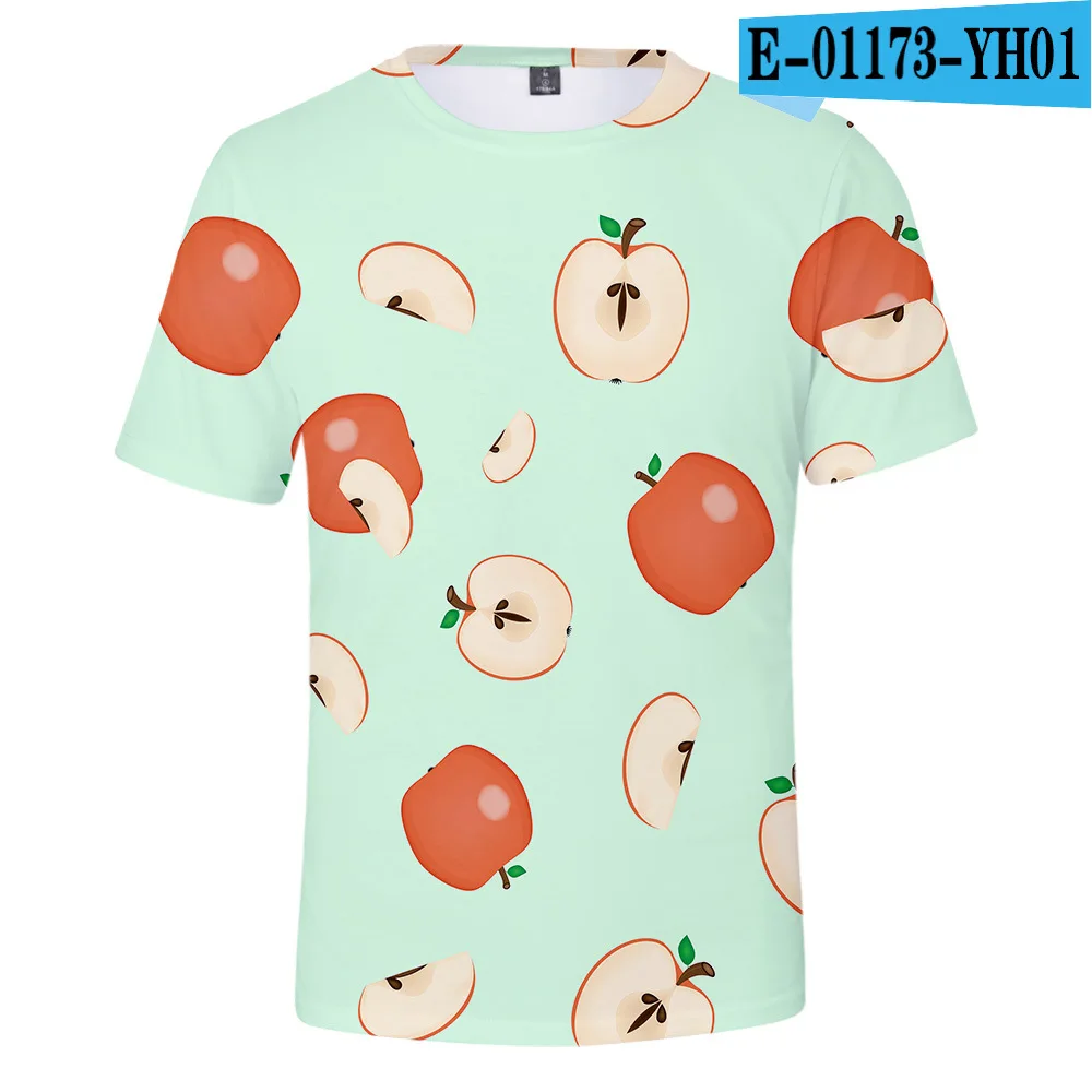 

DLF 3-20 2019 Novely Summer Fruit Pattern Strawberry Orange Kiwi 3D Printing T-shirt Top Kids Casual Harajuku Toddler Boy Shirts