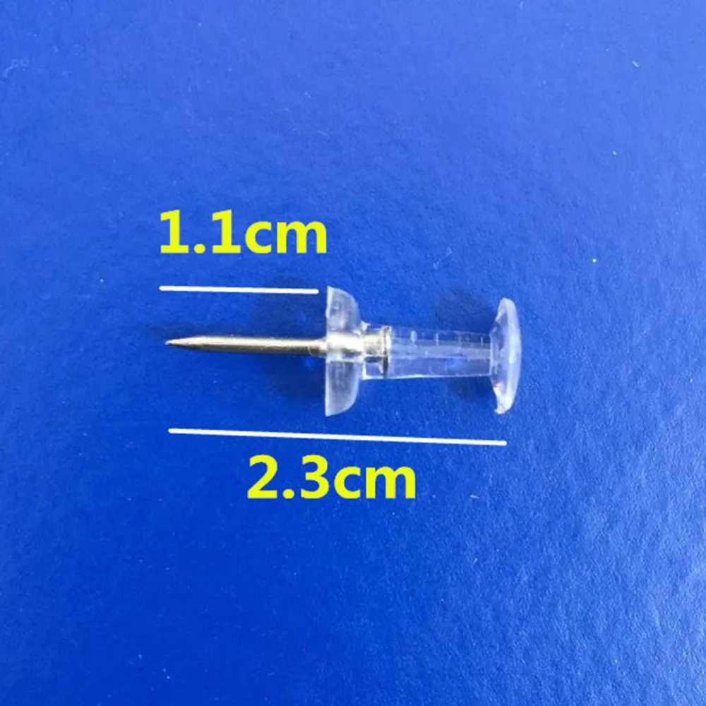 

200Pcs Transparent Pushpins Map Push Tacks for School Home Office