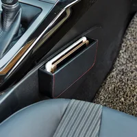 Car Seat Side Pocket Phone Holder Storage Box Phone Pen Key Organiser Leather Auto Gaps Organizer Door Stick Paste Bag Universal