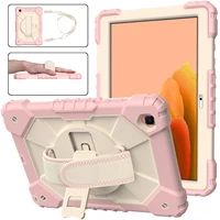 for samsung galaxy tab a7 10 4 inch t500 case heavy duty rugged shockproof case with handstrap kickstand carrying shoulder strap