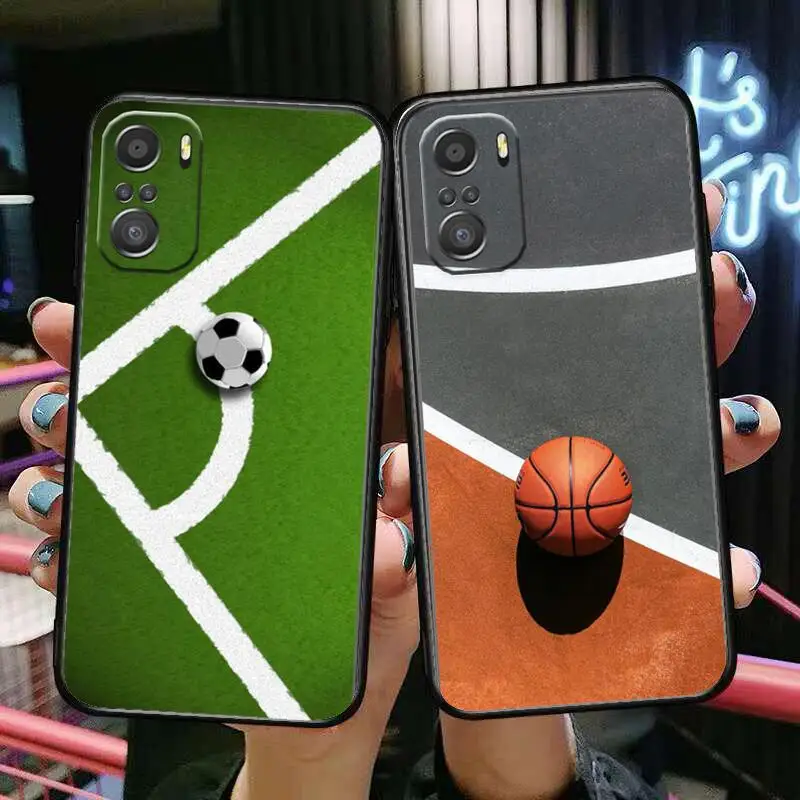 

Basketball and football Phone Case For xiaomi redmi 11 Lite pro Ultra 10 9 8 MIX 4 FOLD 10T Black Cover Silicone Back Prett