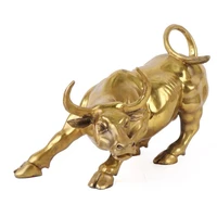 brass bull wall street cattle sculpture charging stock market touro wall street statue mascot crafts ornament home office gift
