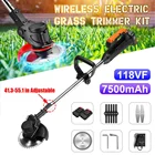 Электрическая газонокосилка, Беспроводная газонокосилка с 2 аккумуляторами, 1680 Вт