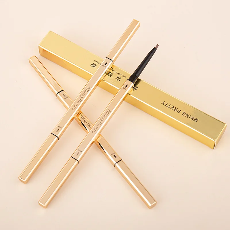 

The New Small Gold Chopsticks Eyebrow Pencil Girl Double Head Very Fine and Lasting Color Thrush Beauty Gold Bar Makeup