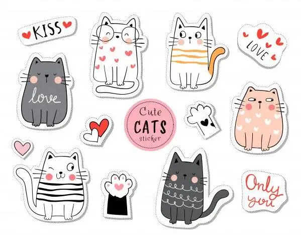 Прозрачный штамп с кошкой счастливой любви/печать для скрапбукинга своими