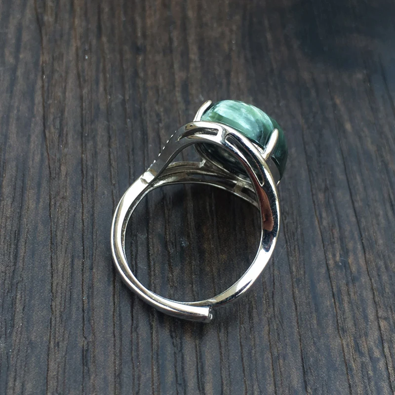 Кольца с натуральным серафинитом CSJ регулируемые кольца красное 925 пробы серебро