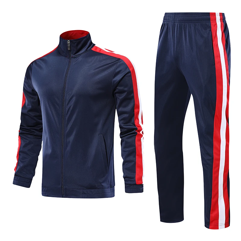 

Men's Sportswear Football Jerseys + Pants Set Soccer Zipper Shirt Training Suit Kids Sport Tops Trousers Set
