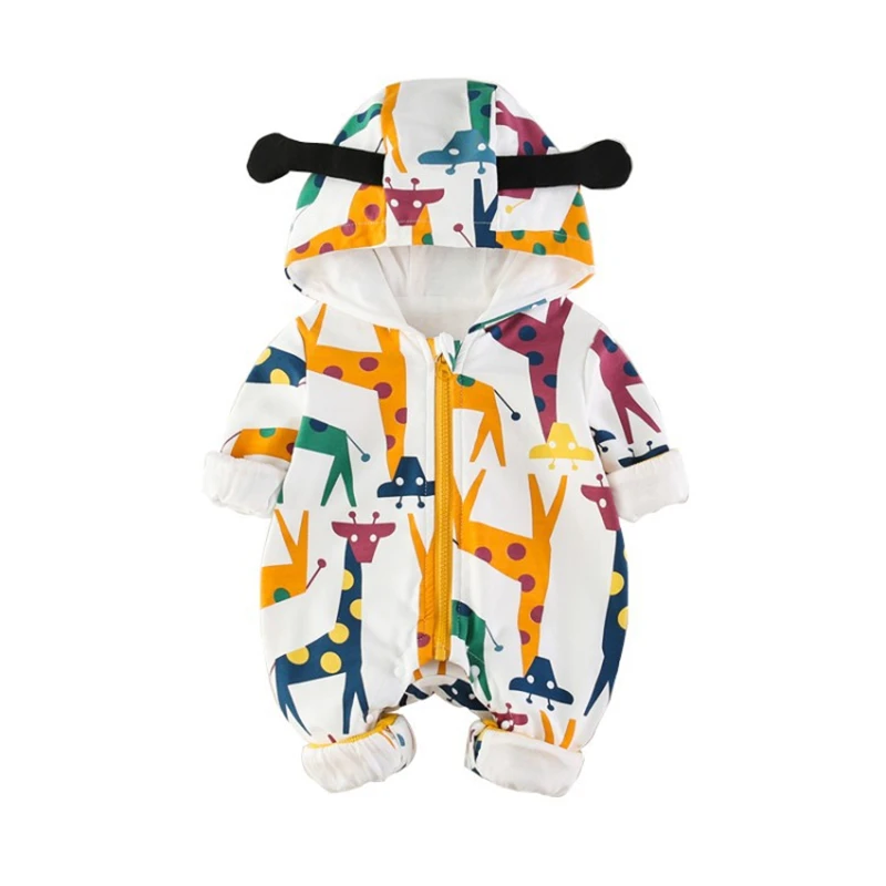 Детский зимний комбинезон с капюшоном и жирафом | Мать ребенок