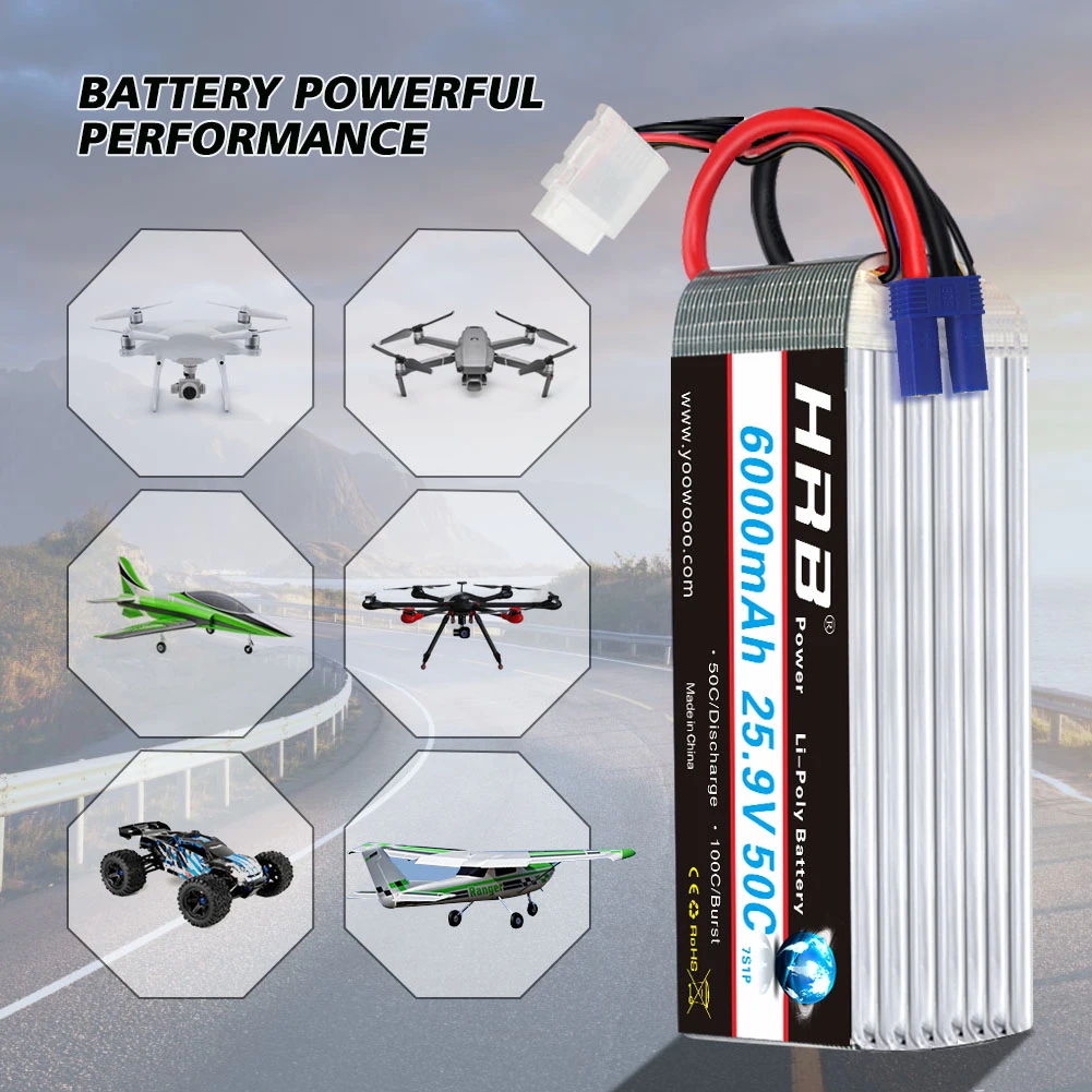 HRB S 7S Lipo bater&iacute;a 25,9 V 5000mah 6000mah 4000mah 3300mah heli bater&iacute;a XT90 macho para 800 helic&oacute;ptero FED aviones 3D avi&oacute;n-4