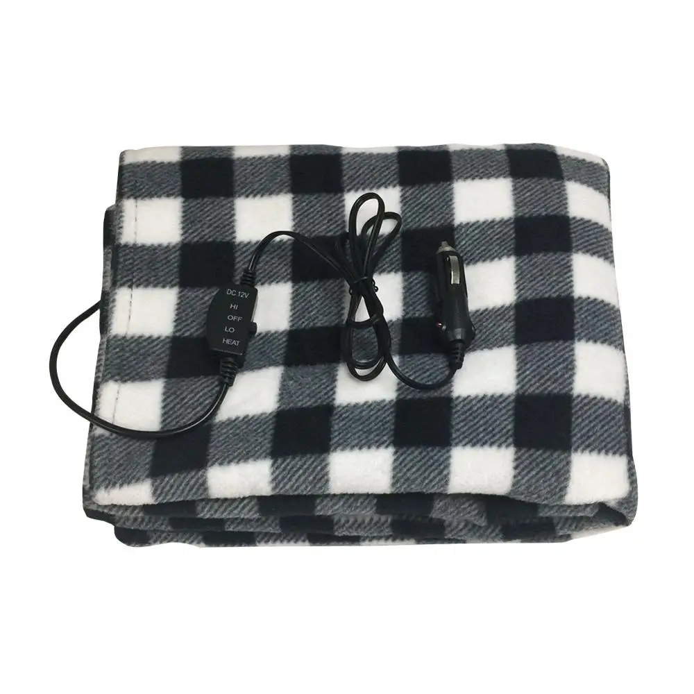 black Car Supplies Winter Hot Grid Fleece 12V 45W Car Constant Temperature Heating Blanket Car Electric Blanket - Название цвета: black