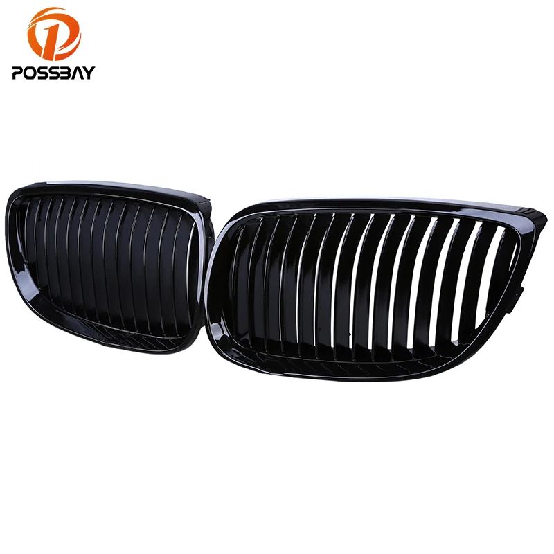 POSSBAY глянцевый черный передний бампер Центральная решетка Внешнее украшение для