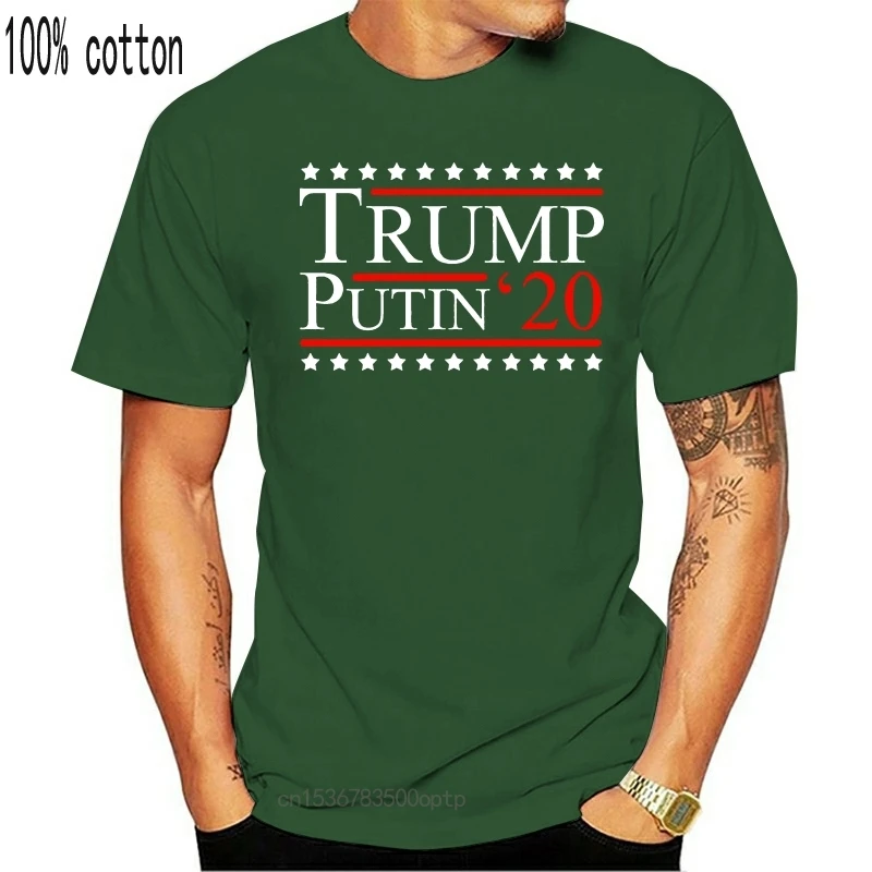 Путин Трамп 2020 Винтажный стиль хлопок короткий рукав Повседневная