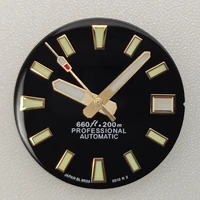 28 5mm glossy nh35 watch dial hands c3 strong green luminous watch dial hands for japan nh35 nh36 watch movement watch dial