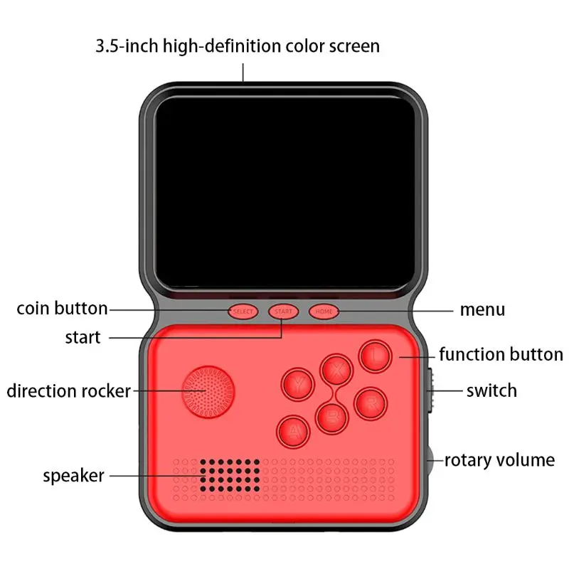 

Classic Retro 16-Bit Mini Portable Game Console Portable 3.5 Inch Game Console F62C
