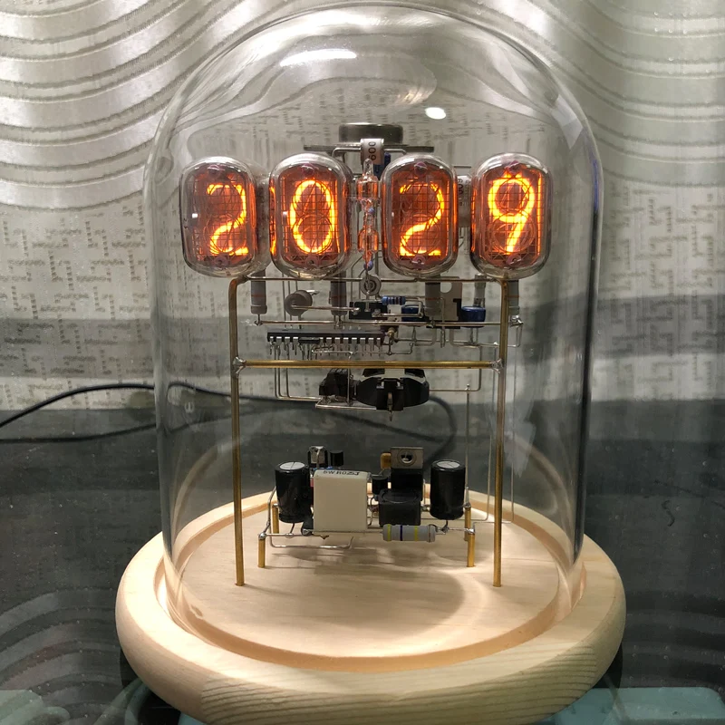 

Glow tube IN12 glow clock retro cyberpunk desktop creative clock ornaments handmade Circuit Teaching Show