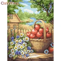 gatyztory acrylic paint by numbers kits on canvas fruit scenery diy frame 60x75cm landscape oil painting by numbers home decor