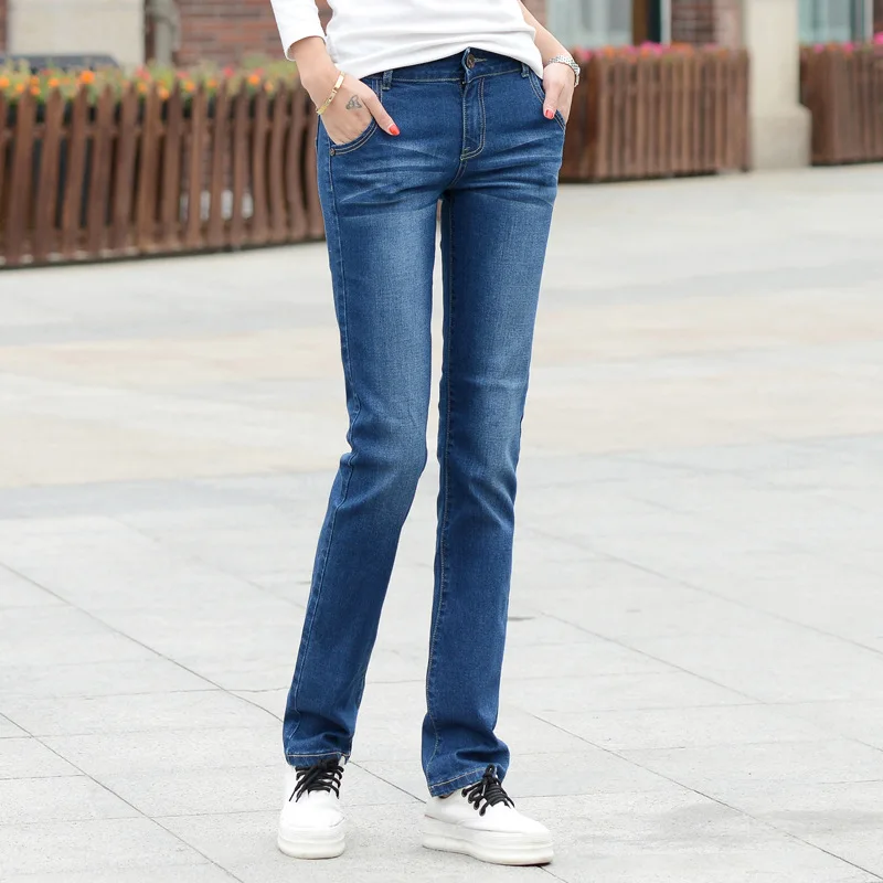 

Lguc.H Women Straight Jeans 2021 Stretch Female Classic Pants Fashion Korean Trouser for Girls Jean Pantalon Femme Blue 26 34 XS
