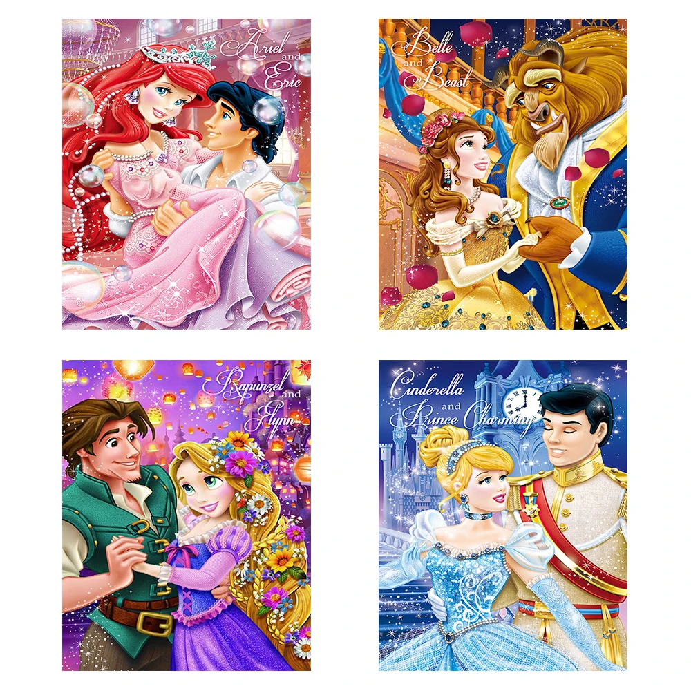 

Алмазная 5d картина «сделай сам», вышивка с мультяшными героями Диснея, красавицы и чудовища, мозаика для вышивки крестиком, хобби, искусство...