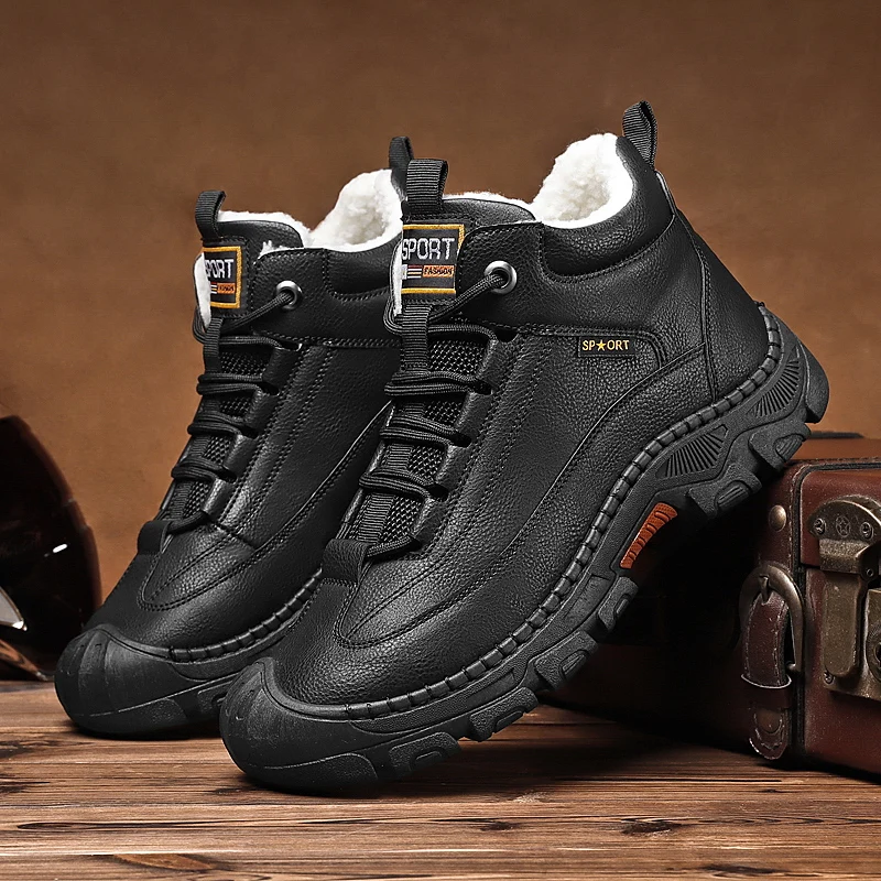 Зимние ботинки PUPUDA мужские модные кроссовки удобные зимние Мужская модная