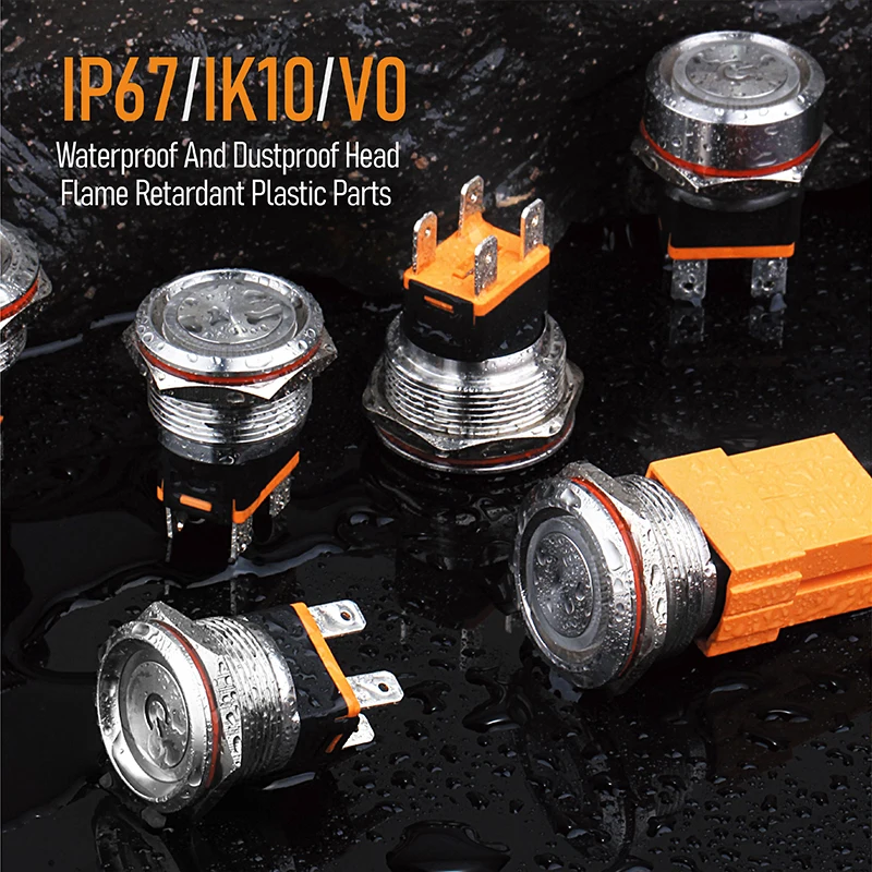 Кнопочный переключатель LANBOO из нержавеющей стали 25 мм 15 А