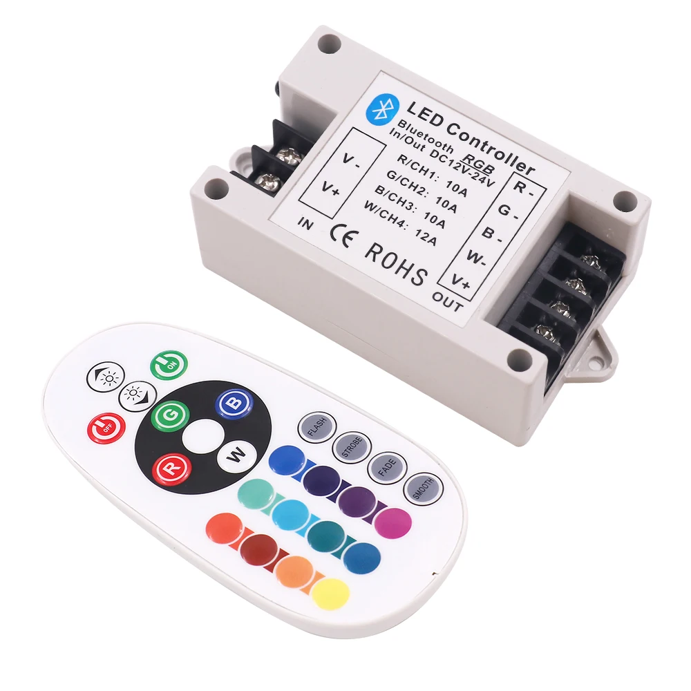 Bluetooth-Контроллер DC12-24V RGBW с 24 клавишами ИК-пульт ДУ 42A BT контроллер для