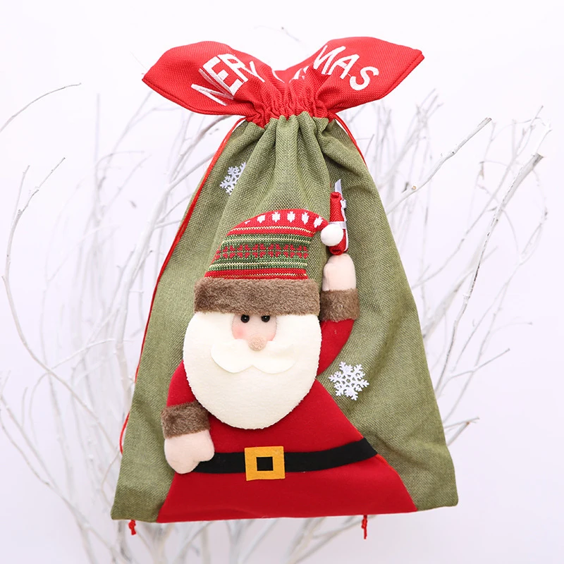 

Christmas Wrapping Gift Bag Durable Cute Special Drawstring Bag for Christmas Party Supplies THJ99