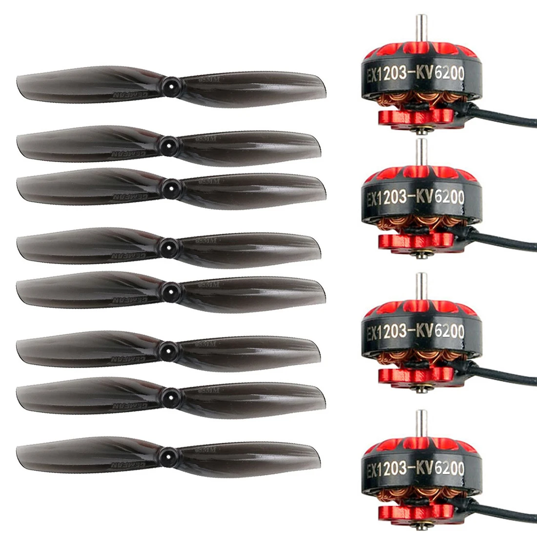 Happymodel EX1203 1203 5500KV 6200KV 2 4S бесщеточный двигатель с 65 мм лопастями 1 5 Пропеллер для DIY