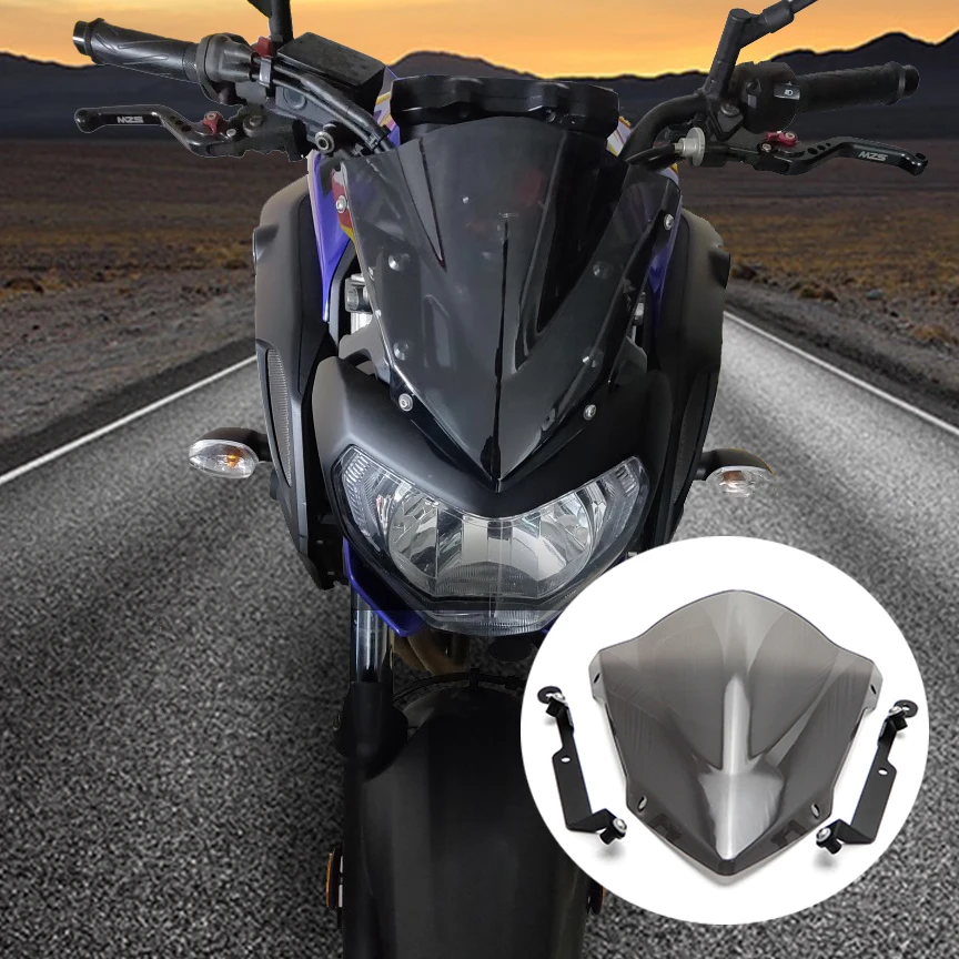 KEMiMOTO для MT07 ветровое стекло для YAMAHA MT07 MT-07 FZ-07 аксессуары для мотоциклов ветровые дефлекторы