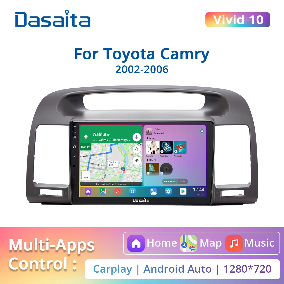 

Автомобильный радиоприемник Dasaita Vivid для Toyota Corolla 2006, 2007, 2008, 2009, 2010, 2011, 2012, 2013, 2DIN, Android 10, мультимедийные проигрыватели, навигация