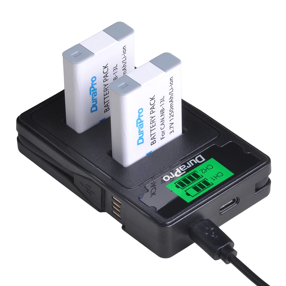 2 шт. NB-13L NB 13L 1250 мАч аккумуляторная батарея+ USB зарядное устройство с type C для камеры Canon G5X G7X G9X G7 X Mark II SX720 HS