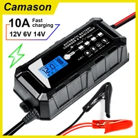 charger for car battery 12v 10a auto portable power station starting device pulse repair to 6v motorcycle agm lead acid batterys