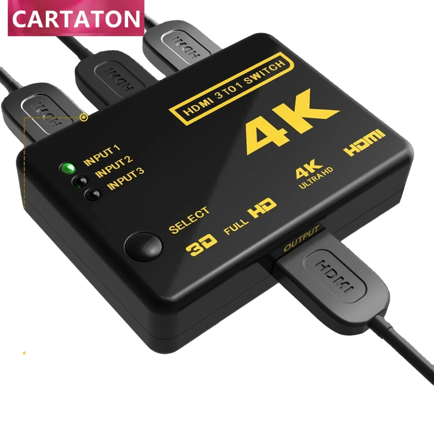 

OZQ2 4K 3x1 HDMI Switch Splitter 3 in 1 out RGB Supports 4k@60HZ 3D HD1080P with IR Remote for PS4 Xbox Apple TV Fire Stick