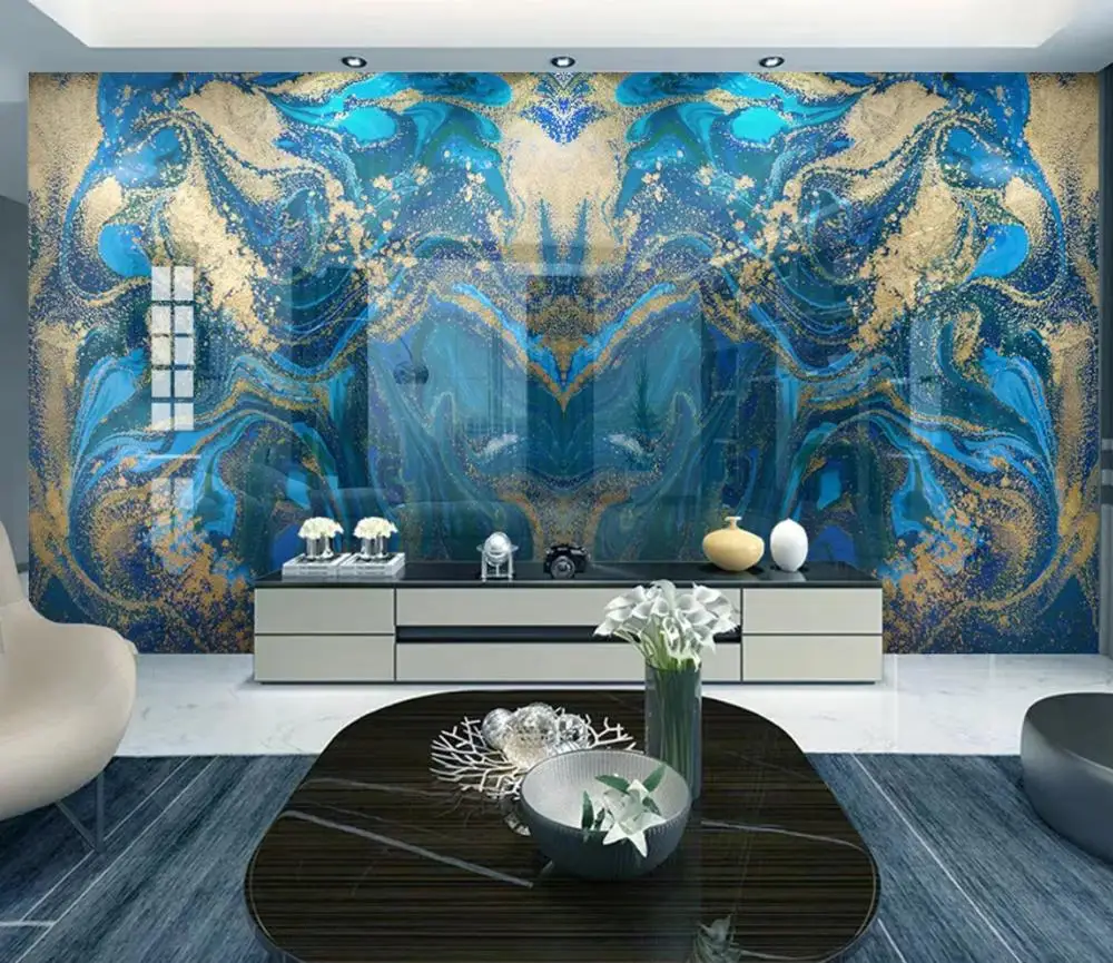 Современные обои на заказ Классические Золотые абстрактные мраморные домашний