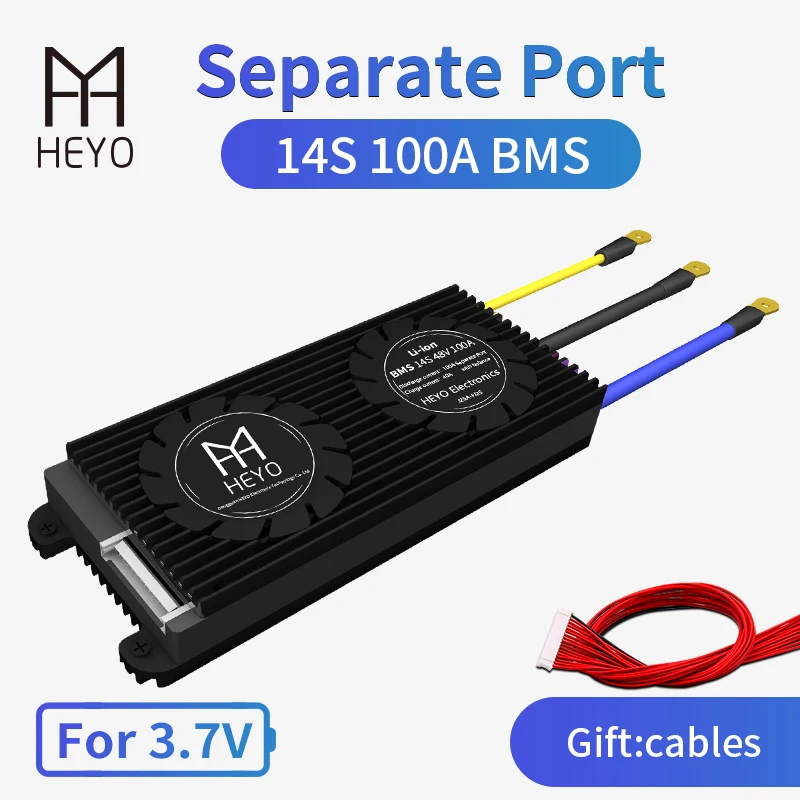 HEYO 18650 BMS Li Ion 14S 48V 20A 30A 40A 50A 60A 80A 100A 120A 150A водонепроницаемый отдельный порт NCM e