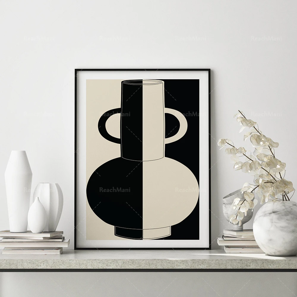 

Oversized wall art abstract vase printing art pottery poster living room wall decoration modern abstract pottery wall art bohemi