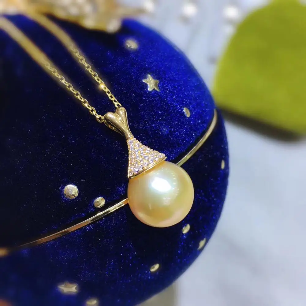 

Gorgeous 18K Yellow Gold Pendant Mountings Settings AU750 Jewelry Findings for Pearls Coral Agate Crystal Beads Stones