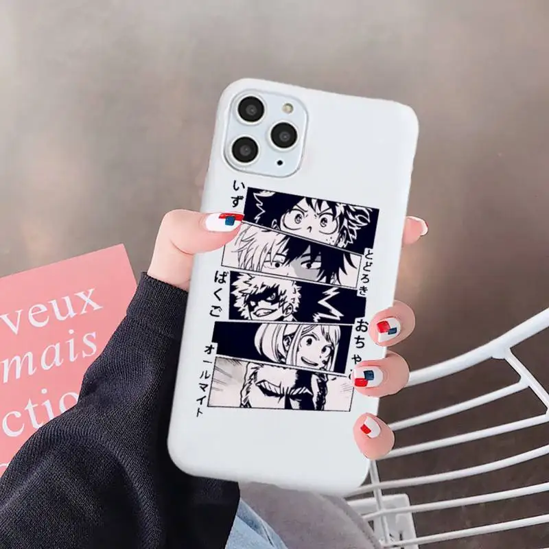 

My Hero Academia deku bakugou Boku Phone Case Candy Color for iPhone 6 7 8 11 12 s mini pro X XS XR MAX Plus