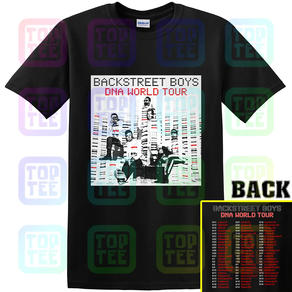 Backstreet Boys ДНК концерт мирового турне 2019 черная футболка S 3XL|Мужские футболки| |