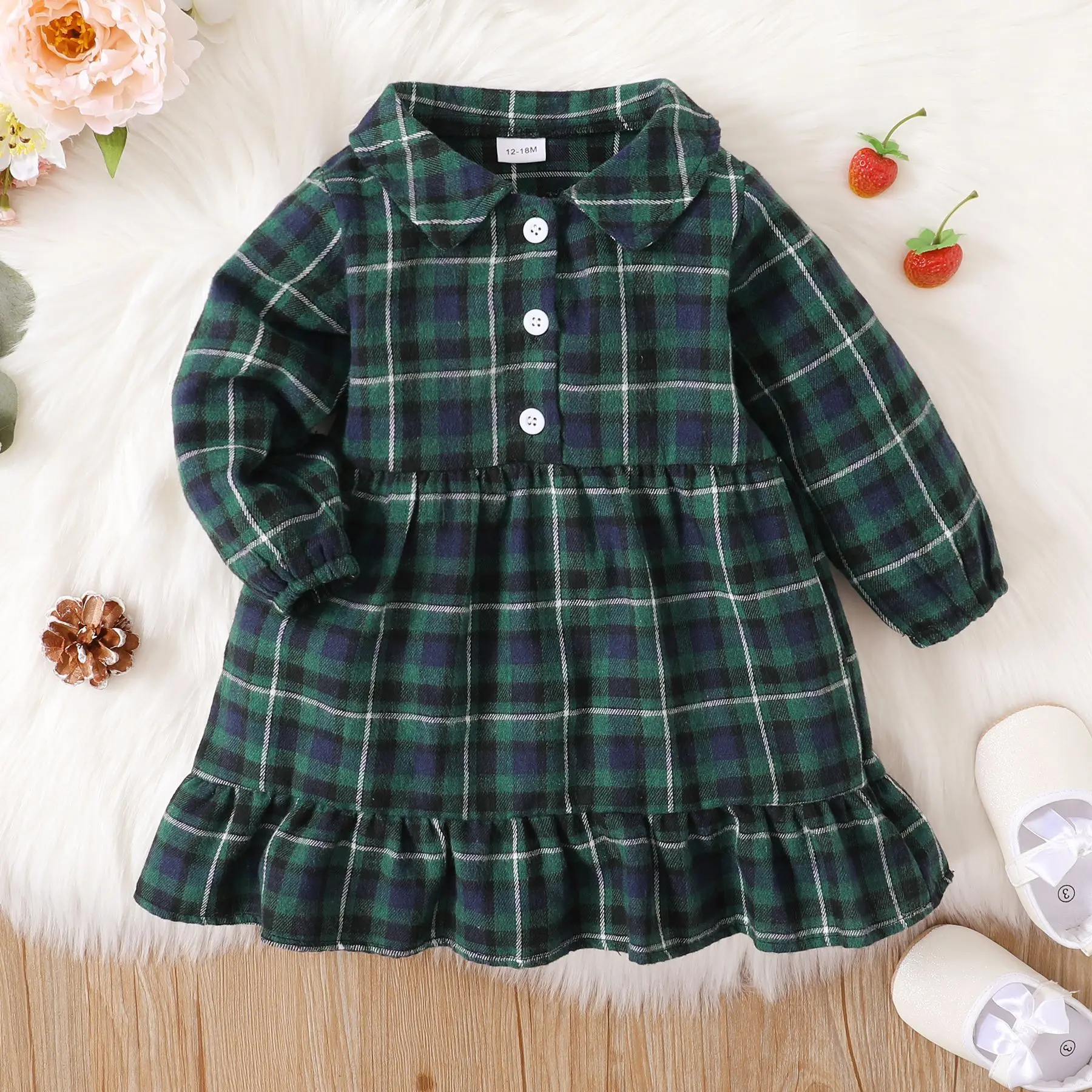 

Kids Clothes Girls Dresses Spring Autumn New Fashion Plaid Long Sleeve Princess Dress 2021 Christmas Cotton Children's Clothing